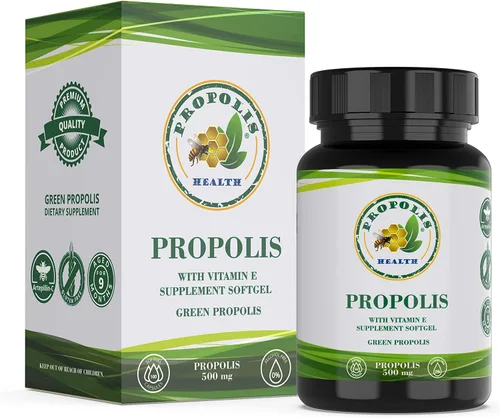 Propolis Health Cápsulas de propóleos 1000 mg diarios con vitamina E por dosis - Extracto de propóleo verde brasileño puro - Refuerzo inmunológico