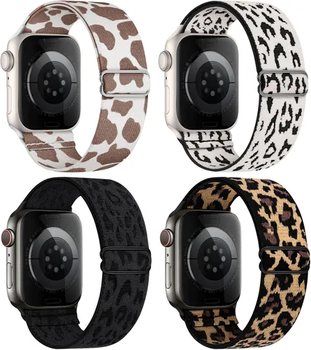 Miniatura 37 de Paquete de 4 correas elásticas Solo Loop compatibles con Apple Watch de 1.496 pulgadas, 1.575 pulgadas, 1.614 pulgadas, 1.654 pulgadas, 1.732