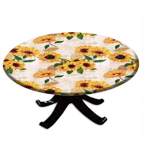 Miniatura 64 de Round Fitted Tablecloth with Elastic Outdoor Table Cover Round Elastic Tablecloths for Tables Waterproof Wipeable Table Cloths for