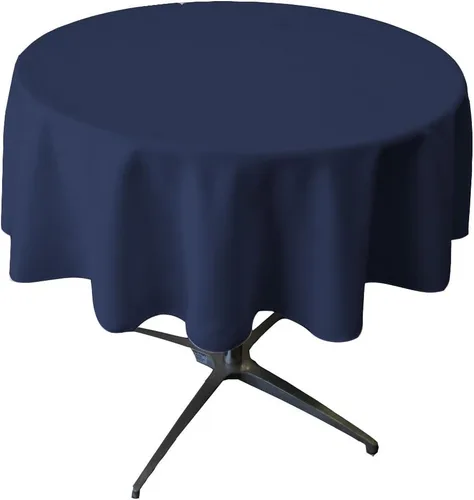 Miniatura 196 de LA Linen - Mantel redondo lavable de popelina de poliéster, resistente a manchas y arrugas, 51", mantel de tela para comedor, cocina, fiesta, Negro