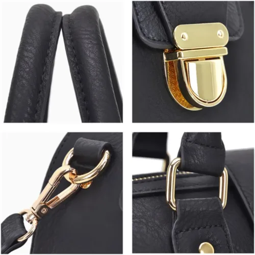 Miniatura 4 de Dasein - Bolso de mano para mujer, diseño de barril, cuero vegano, bolso de hombro, con asa superior, a la moda, bolso de trabajo