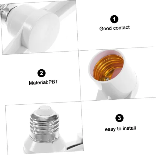 Miniatura 3 de VILLCASE Bombilla de luz LED Bombilla Led Bombillas LED 3 unids Socket Branch Dual para Divisor Blanco Convertidor Adaptador Base LED Cabezales LED