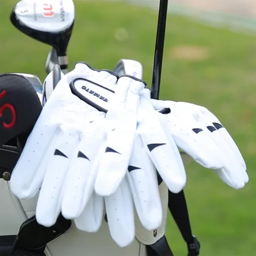Miniatura 6 de Yamato Paquete de 3 guantes de golf para hombre, guantes duraderos de cuero blanco Cabretta para todo tipo de clima, para golfistas diestros