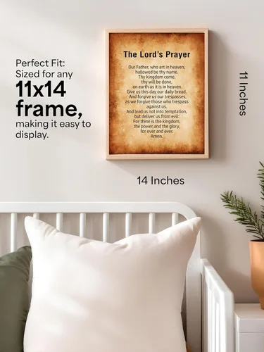 Miniatura 2 de AMERICAN LUXURY GIFTS The Lord's Prayer Mateo 6:9-13 - Arte de pared inspirador de las Escrituras cristianas, regalo de decoración espiritual