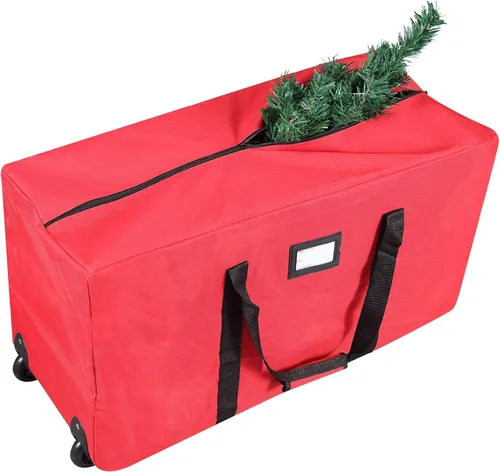 Miniatura 8 de Bolsa de almacenamiento para árbol rodante de Navidad, se adapta a árboles navideños desmontados de hasta 7.5 pies de alto, 22 pulgadas de alto x 16