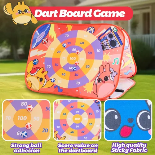 Miniatura 3 de Giant 3 in 1 Bean Bag Toss Game for Kids, Toddler Outdoor Toss Toys for 2 3 4 5 6 7 8 Year Old Boys Girls, Family Party Supplies, Cornhole Party