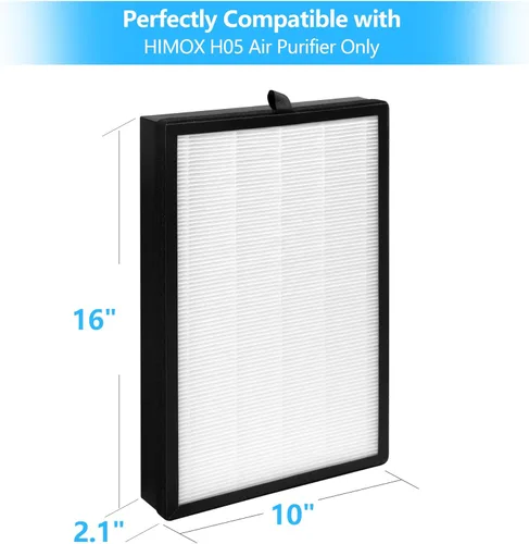 Miniatura 2 de Paquete de 2 filtros de repuesto H05 compatibles solo con purificador HIMOX H05, filtro de filtración 3 en 1