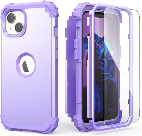 Miniatura 25 de IDweel Funda para iPhone 13 con Protector de Pantalla, para Funda iPhone 14, Híbrida Resistente a Golpes de Servicio Pesado Protección Cubierta Dura