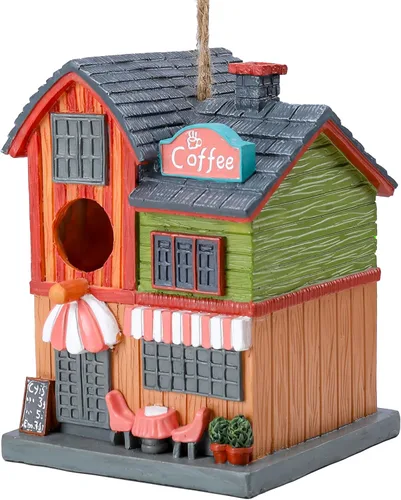 Miniatura 10 de Yinns Casa de pájaros de resina para exteriores, casas de pájaros para exteriores para anidar pájaros silvestres, casas decorativas de piedra