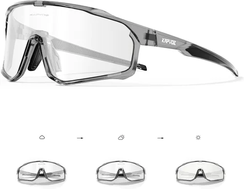 Miniatura 18 de KAPVOE Gafas de ciclismo fotocromáticas para hombres y mujeres, gafas de sol para bicicleta de montaña MTB, deportes, transición, triatlón, carrera