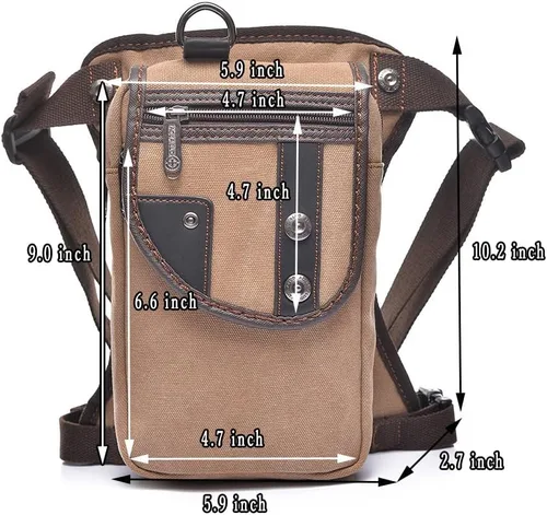 Miniatura 26 de Riñonera táctica al aire libre para hombres y mujeres, bolsa multifuncional para el muslo para motocicleta, bicicleta, senderismo, viajes, pesca