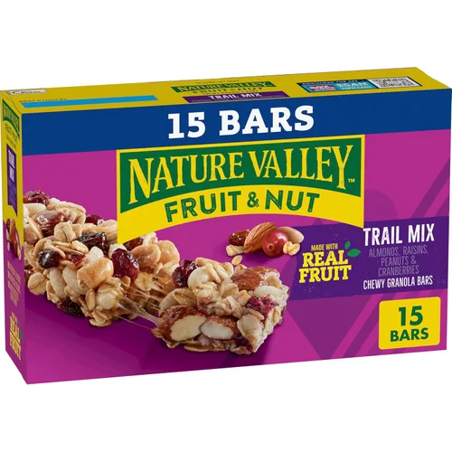 Miniatura 33 de Nature Valley Barras de granola masticables de frutas y nueces, nueces de chocolate negro, 6 barras, 7.4 onzas