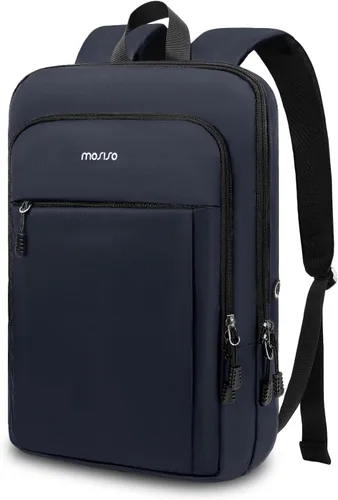 Miniatura 8 de MOSISO Mochila para laptop, mochila compacta y delgada para computadora, bolsa de viaje para computadora portátil, mochila casual con correa de Negro