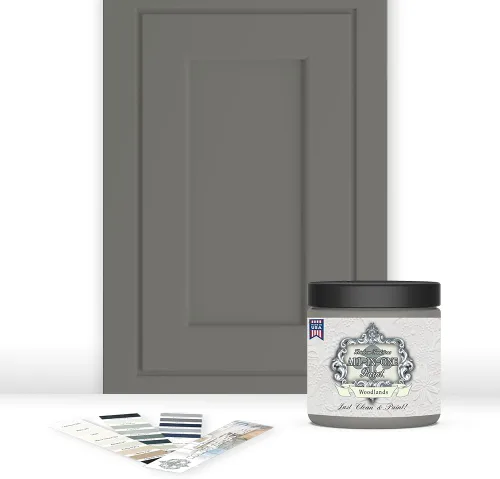 Miniatura 195 de Pintura TODO EN UNO, Abbey (gris cálido), Muestra de 8oz - Pintura duradera para gabinetes y muebles. Imprimación y capa superior incorporadas,