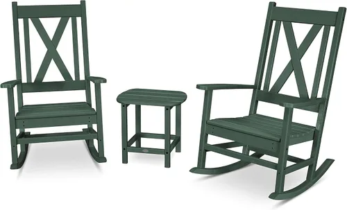 Miniatura 8 de POLYWOOD® Braxton - Juego de mecedoras, color blanco