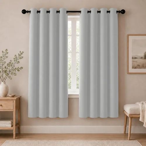 Miniatura 61 de Cortinas de oscurecimiento de habitación de 45 pulgadas de largo para dormitorio y sala de estar, cortinas térmicas aislantes con ojales