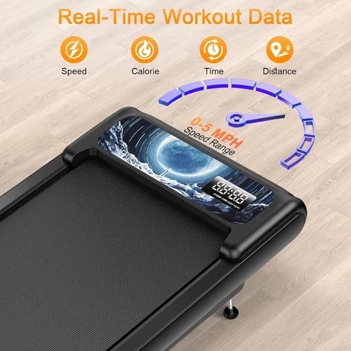 Miniatura 5 de Walking Treadmill Pad with Handle Bar, Silent Fitness Equipment, Treadmill with 4-in-1 Modes, Easy Assembly, Portable Home Gym Equipment