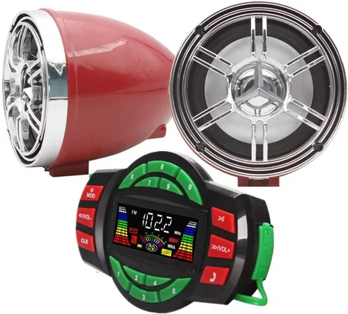 Miniatura 5 de XYC Amplificador Bluetooth de 12 V UTV ATV Sistema de sonido Altavoces manos libres FM Sistema de audio USB Estéreo de 3.5 pulgadas Altavoces de 12