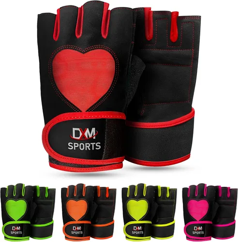 Miniatura 10 de DXM SPORTS Guantes de entrenamiento para mujer con soporte para muñeca, guantes de levantamiento de pesas para gimnasio, ciclismo, entrenamiento