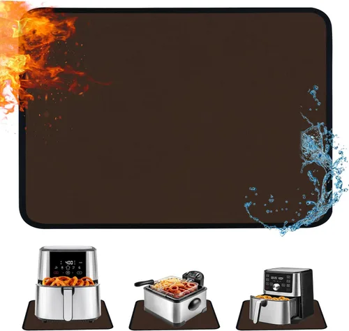 Miniatura 12 de Alfombrilla resistente al calor para freidora de aire, freidora profunda, horno, almohadillas calientes negras de 12 x 14 pulgadas para protector
