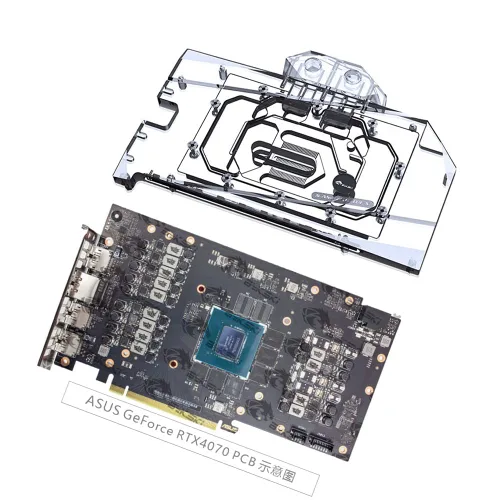 Miniatura 2 de Bloque de enfriamiento de agua de GPU de cobre, tarjeta gráfica de bloque de agua, bloque de refrigeración por agua para Asus Tuf GeForce RTX 4070
