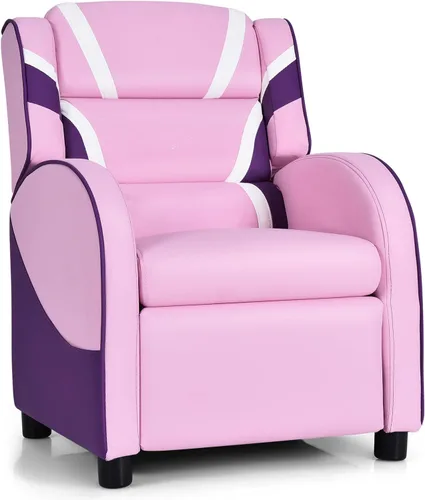 Miniatura 10 de HONEY JOY Silla reclinable para niños, silla reclinable para juegos juveniles con bolsillo lateral, reposacabezas y reposapiés ergonómicos, silla
