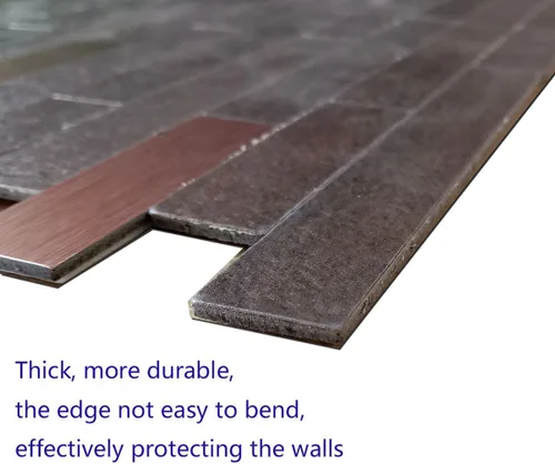 Miniatura 3 de 10 piezas de azulejos de piedra y textura de madera para salpicaduras, calcomanías de pared de metal de PVC, paneles de pared decorativos