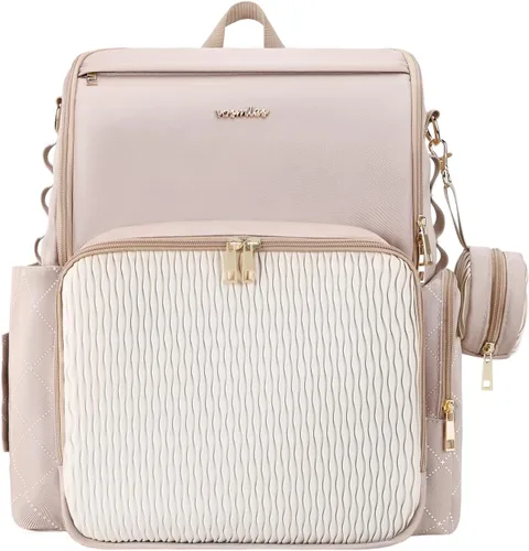 Elegante bolsa de pañales para bebé, bolsa de bebé con cambiador, funda para chupete y correas para cochecito, mochila grande para pañales para
