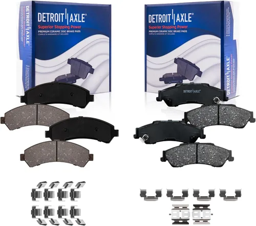Miniatura 27 de Detroit Axle - Pastillas de freno traseras para Honda Odyssey 2011-2017 Pilot 2007-2013 MDX 2010-2013 ZDX 2010-2013 Pastillas de freno de cerámica