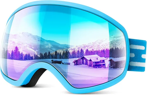 Miniatura 9 de Gafas de esquí, gafas de snowboard para hombres, mujeres, adultos, jóvenes y mayores de 15 años, gafas de esquí de nieve 05. Marco blanco/Lente