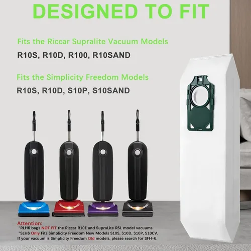 Miniatura 3 de Paquete de 9 bolsas de repuesto para aspiradora vertical Riccar Supralite Series RLH-6, bolsas HEPA para aspiradoras verticales Simplicity Freedom