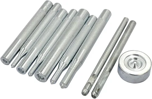 DGOL 10 piezas de cierre de botón a presión de metal Setter Metal Snaps Press Studs Instalar Punch Base Kit de herramientas