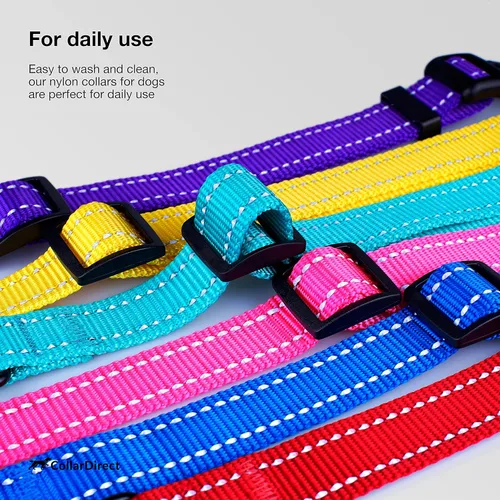 Miniatura 7 de CollarDirect Collar reflectante para perro o cachorro pequeño, mediano y grande con hebilla de liberación rápida, para niños y niñas, nailon Verde