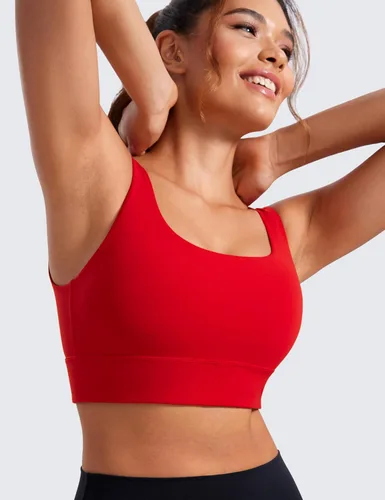 Miniatura 124 de CRZ YOGA Butterluxe - Brasier deportivo con espalda en U para mujer, cuello redondo, acolchado, de bajo impacto, para yoga, entrenamiento