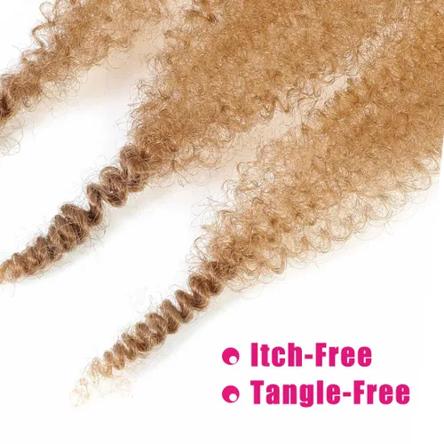 Miniatura 7 de Trenzas de cabello rizado Marley Twist de 12 pulgadas, cabello afro elástico y ensortijado pre-separado, paquete de 3, cabello Marley