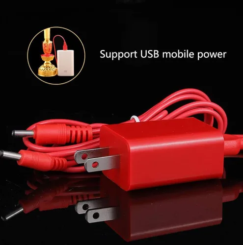 Miniatura 5 de Lámpara de vela china retro LED estilo vintage nostálgico antiguo estilo chino suministros budistas - 1 par Rojo