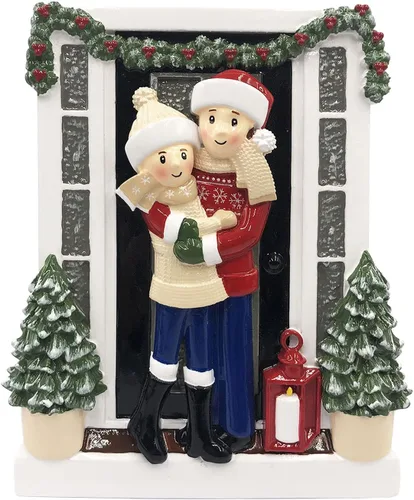 Miniatura 3 de Adorno personalizado en 3D de nuestra primera Navidad, suéter de invierno 2025, adornos para parejas, adorno para puerta delantera, adorno