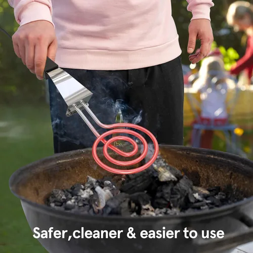 Miniatura 6 de Arrancador de carbón eléctrico de 700W para parrilla de barbacoa ahumador, chimenea, fogata, estufa - Diseño con elemento calefactor en espiral