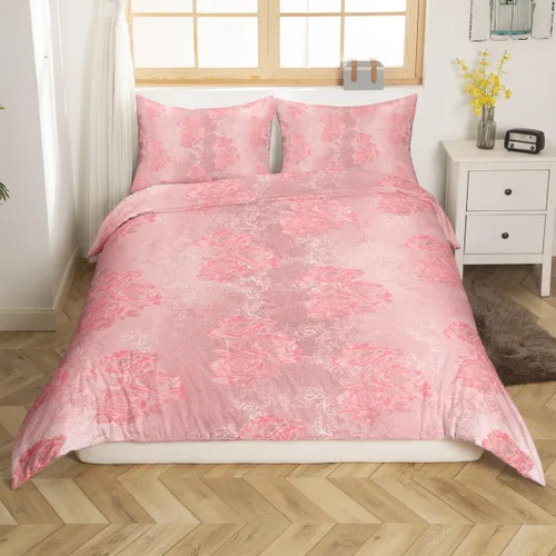 Miniatura 32 de Funda de Edredón Rosa Tamaño Queen para Niñas con Rayas Blancas, Juego de Ropa de Cama Decorativa, Funda de Edredón de Estilo Simple y Moderno