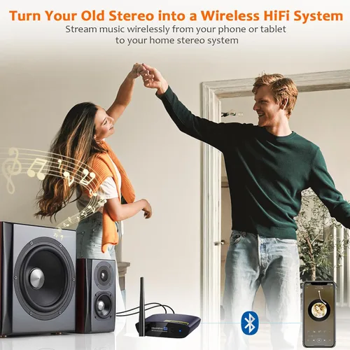Miniatura 2 de 1Mii DS200Pro Receptor HiFi Bluetooth 5.3 con LDAC y DAC de audiófilo, adaptador de audio inalámbrico aptX HD de baja latencia, largo alcance, Azul