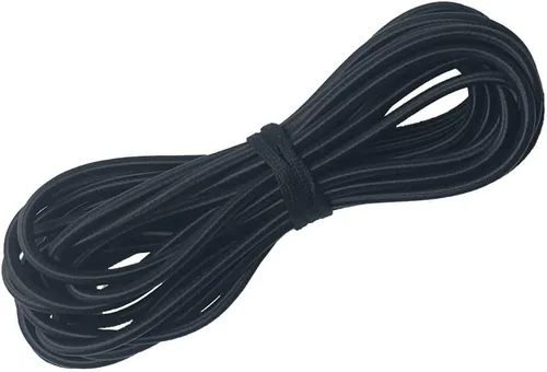 Miniatura 3 de Cordón elástico redondo elástico negro pesado de 1/8 pulgadas (0.118 in) (corte de 10 yardas)