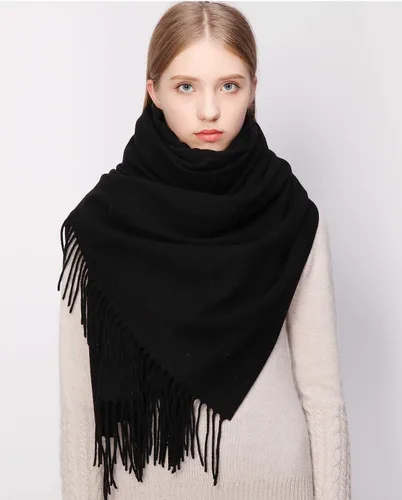 Miniatura 5 de RIIQIICHY Bufanda 100% de lana, chales y envolturas de pashmina para mujer, cachemira cálida para invierno, bufandas suaves más gruesas