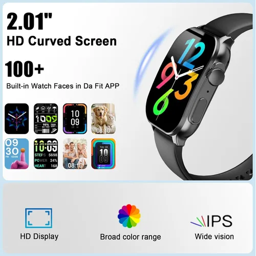 Miniatura 2 de Reloj inteligente para hombres y mujeres, reloj inteligente con pantalla AMOLED curva de 2.01", llamada Bluetooth, más de 100 modos deportivos