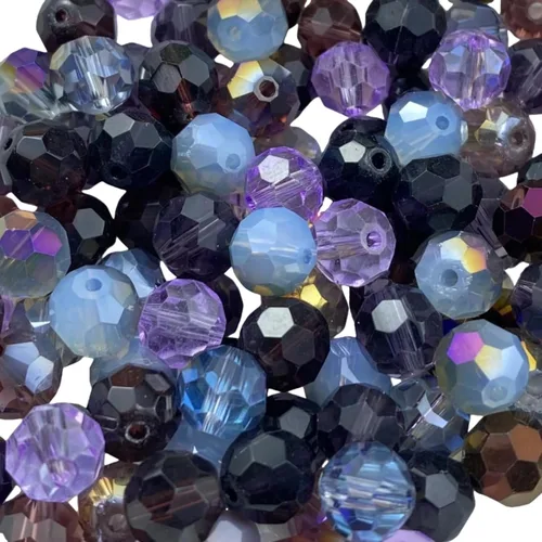 Miniatura 25 de 200 cuentas redondas de cristal de vidrio de 6mm, cuentas espaciadoras facetadas redondas para hacer joyas, pulseras, aretes, collares, campanillas