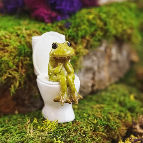 Miniatura 5 de Top Collection The Thinker Frog - Mini figura coleccionable de baño de 2.5 pulgadas