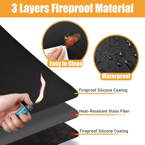 Miniatura 3 de Alfombrilla resistente al calor para freidora de aire, freidora profunda, horno, almohadillas calientes negras de 12 x 14 pulgadas para protector