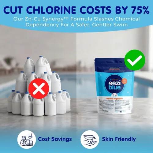Miniatura 5 de Algicida mensual para piscina, algicida de piscina para piscina enterrada y piscina sobre el suelo, tratamiento mensual efectivo para prevenir