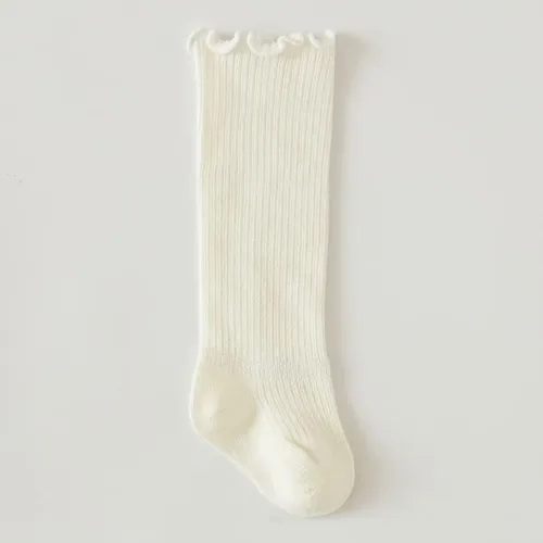 Miniatura 6 de QandSweet Calcetines altos hasta la rodilla para bebé, recién nacido, sin costuras, para niñas pequeñas, con lazo grande, de algodón