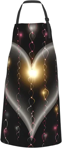 Miniatura 9 de Waterproof Apron with 2 Pockets Glowing love Adjustable Bib Aprons for Cooking Kitchen