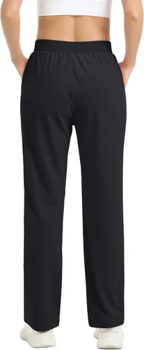 Miniatura 3 de MAGCOMSEN Pantalones de forro polar para mujer, pantalones deportivos para correr, yoga, pantalones de terciopelo para correr, pantalones de pijama